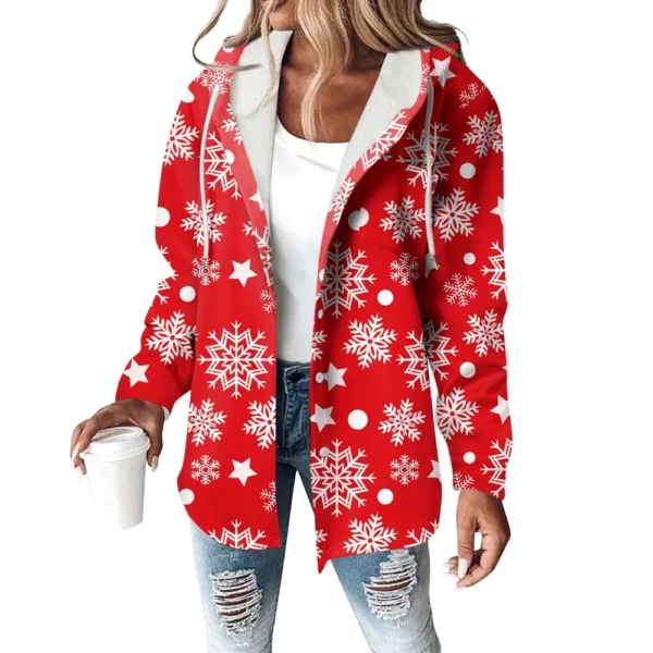 Women's Coat Casual And Fashionable Composite Thick And Warm Printed Hooded - Image 2