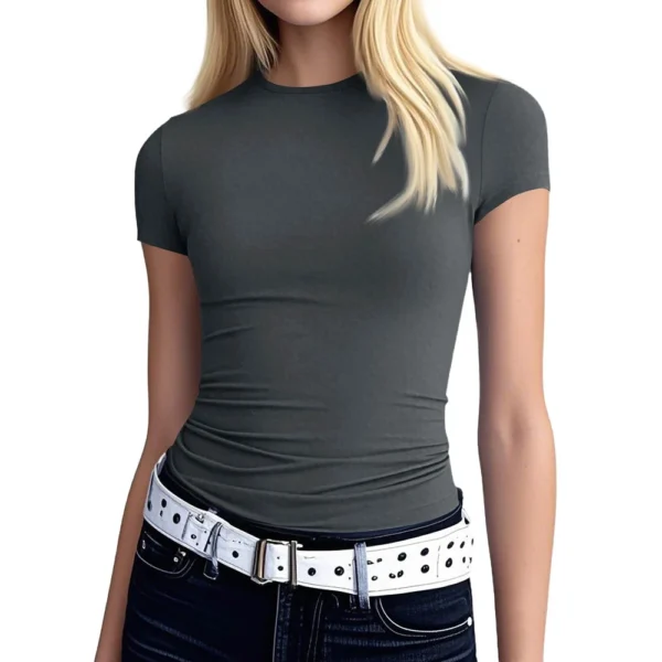 Women's Daily Short Sleeved Printed Loose Fashion Casual Round Neck T-Shirt - Image 20