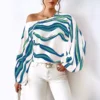Women's Off-Shoulder Printed Loose Women's Shirt - Image 7