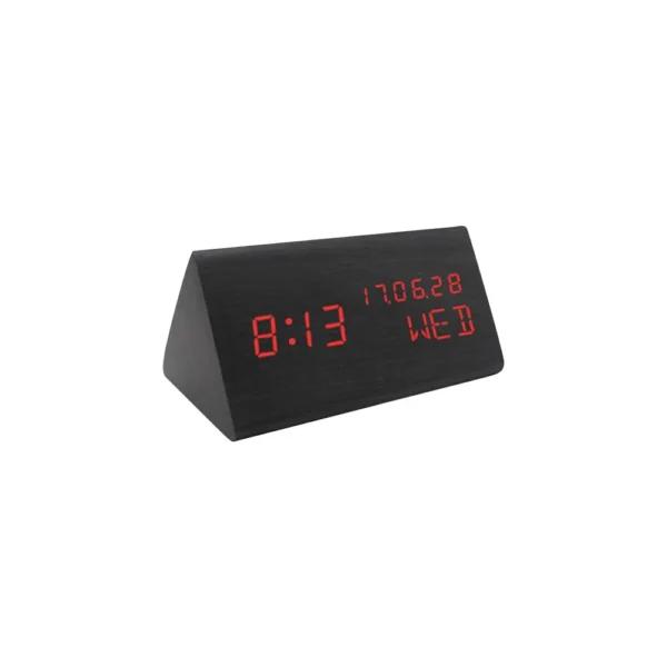 Digital Alarm Clock For Bedroom - Wooden Desk Clock With Date, Day Of The Week - Image 24
