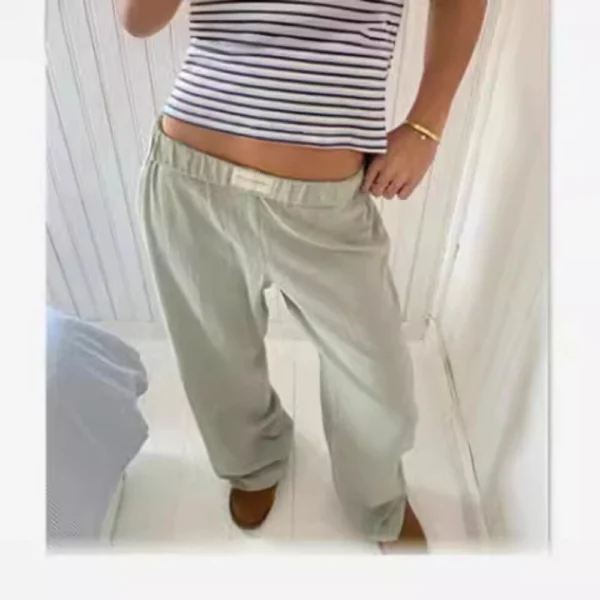 Women's Striped Wide Leg Pants Casual Pants - Image 4
