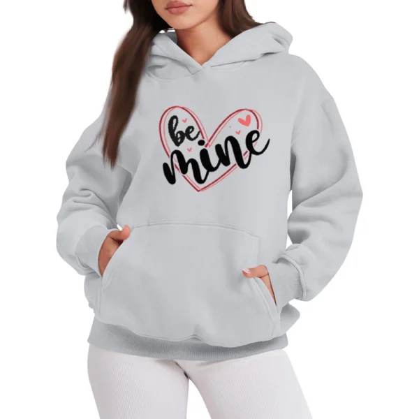 BE MIME Women's Fashion Casual Pullover Hoodie Valentine's Day Printed - Image 5
