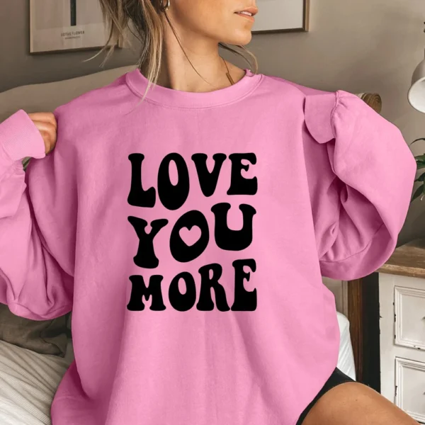 Women's T-shirt Tops Loose, Fashionable And Casual  Valentine's Day Print Round - Image 19