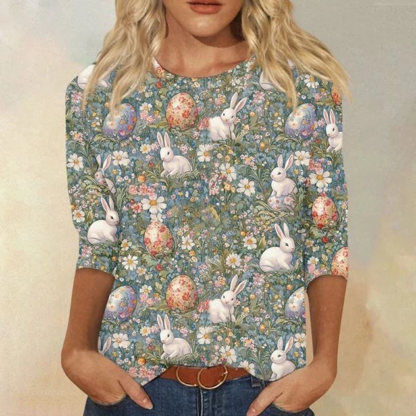 Women's Loose Printed Casual Round Neck Short Sleeved Daily Fashion T-Shirt - Image 16