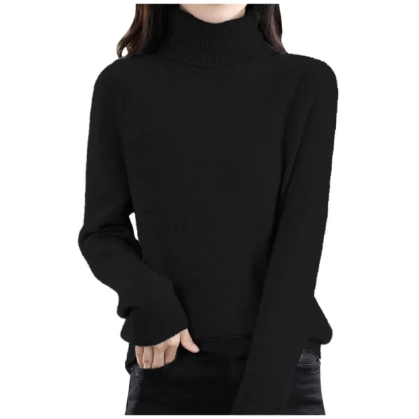 Women's Fashion Wool Long-Sleeved Sweater With Shoulder Insert Solid Color - Image 16
