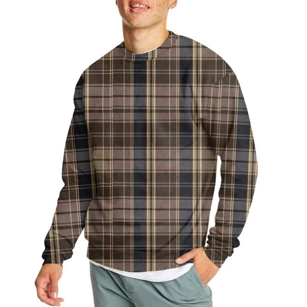 Men's Casual Fashion Comfortable Plaid Round Neck Pullover Sweatshirt Sweatshirt - Image 8