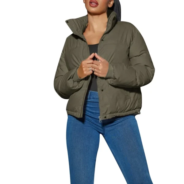 Women's Short Winter Warm Cotton Jacket Single Breasted Zipper Jacket - Image 4