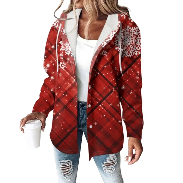 Women's Coat Casual And Fashionable Composite Thick And Warm Printed Hooded - Image 3