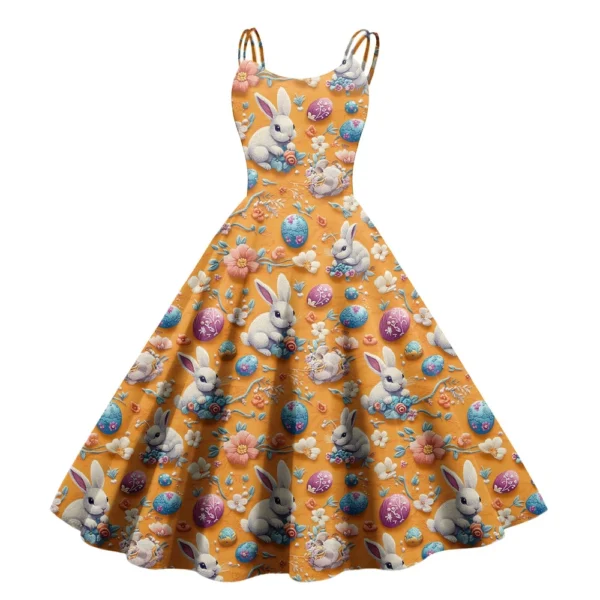 Women's Sundresses Dresses Fashion Casual Easter Summer Printed Loose Dress - Image 26