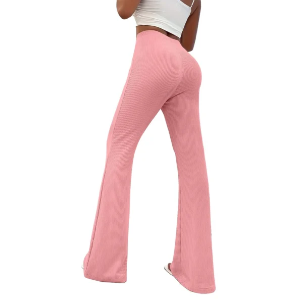 Womens Fashion Stripe Loose Solid Sweatpants Casual Trousers Bell Bottom Yoga - Image 38