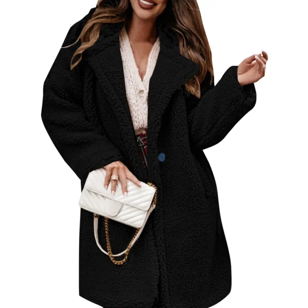 Women's Winter Fashionable Solid Color Single-Breasted Multi-Button - Image 17