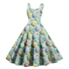Women's Casual Fashion Print Sexy Off Shoulder Punk Retro Dress Retro Dress - Image 22