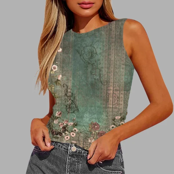 Women's Sleeveless Pleated Vest Shirt Top - Image 13