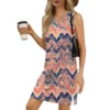 Women's V-neck Summer Casual Beach Vacation Women's Sleeveless Vintage Print - Image 35