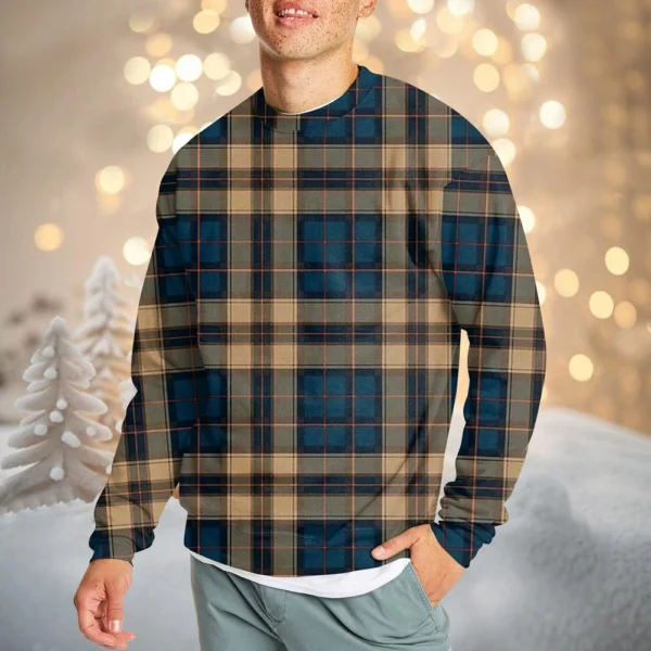 Men's Casual Fashion Comfortable Plaid Round Neck Pullover Sweatshirt Sweatshirt - Image 16