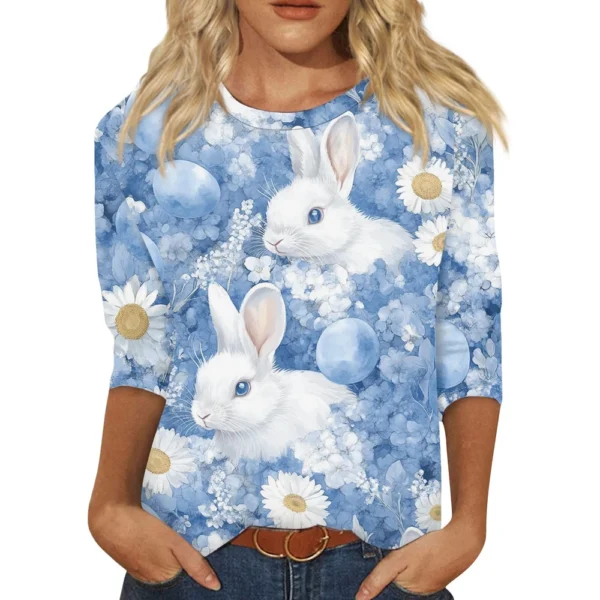 Women's Loose Printed Casual Round Neck Short Sleeved Daily Fashion T-Shirt - Image 35