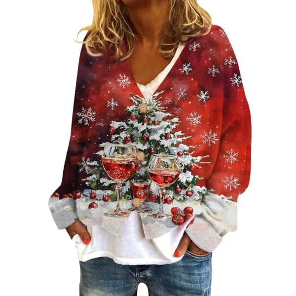 Women's Fashion Short Coat Casual Long Sleeve Printed Single Breasted Plush Top - Image 10
