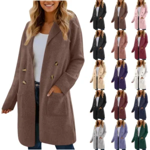 Women's Fashionable All-match Mid-length Woolen Coat