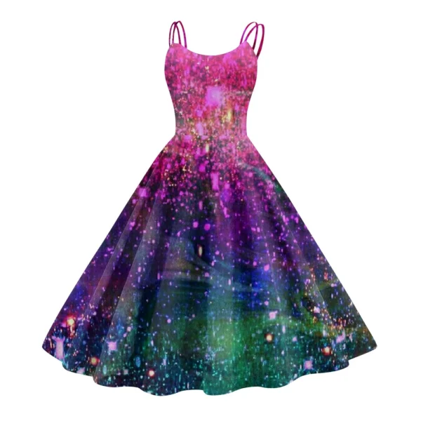 Women's Fashion  Printed Sexy Strapless Gothic Cocktail Dress Punk, Vintage - Image 20