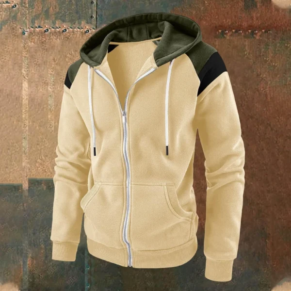 Men's Color Contrast Fashion Hoodie Men's Casual Sports Coat - Image 13