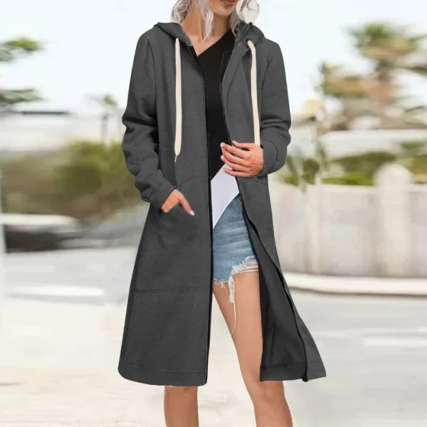 Women's Zip Up Hoodies Oversized Fleece Long Sleeve Sweatshirts Jacket Coat - Image 29