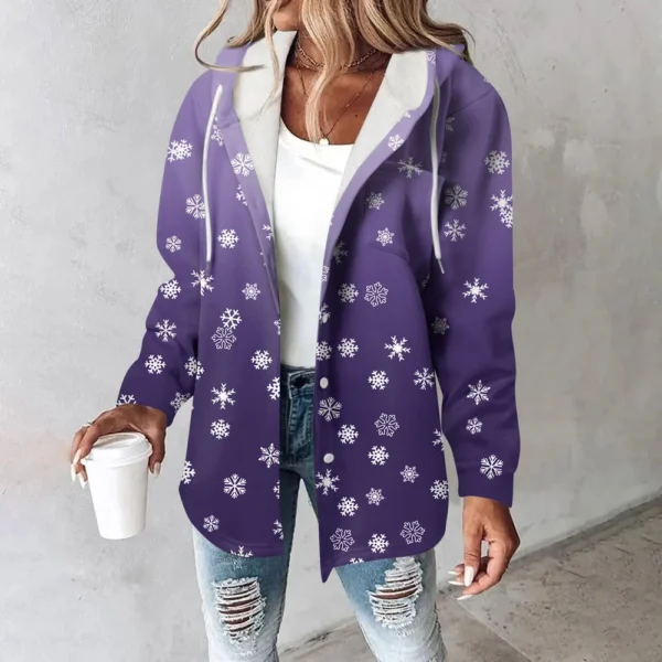 Women's Coat Casual And Fashionable Composite Thick And Warm Printed Hooded - Image 28