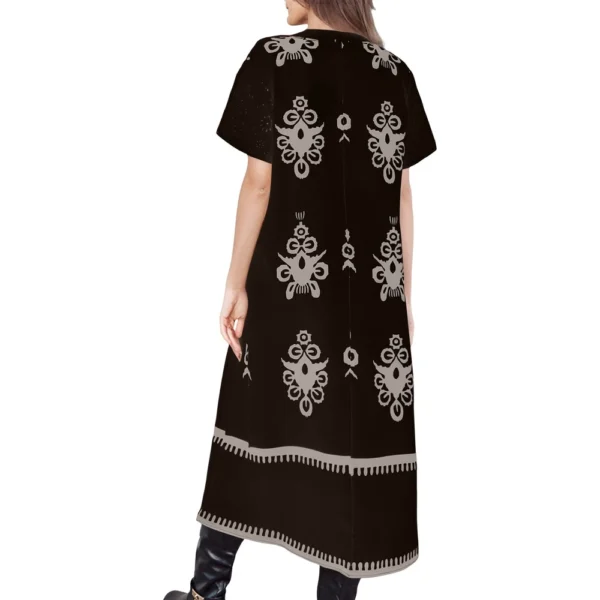 Women's Floral Print Short Sleeve V-Neck Casual Midi Dress - Image 7