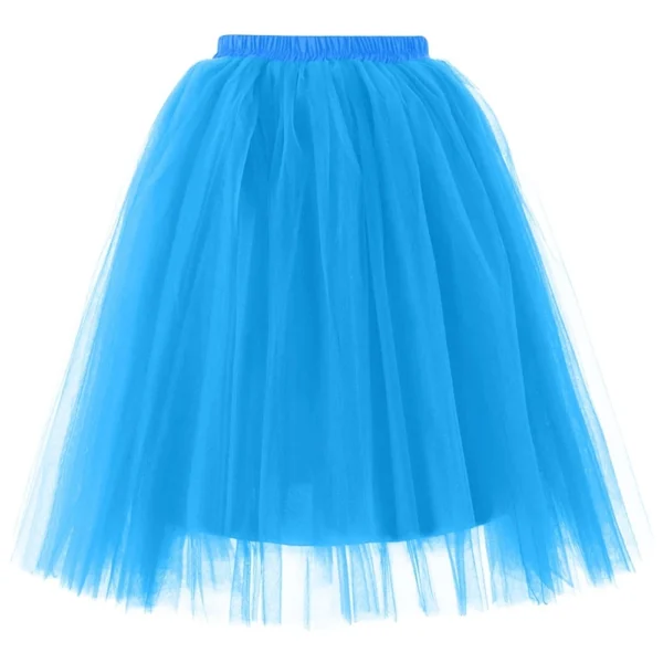 Women's Fashion Solid Color Half Skirt Party Ballet Puff Skirt Five Layer Mesh - Image 44