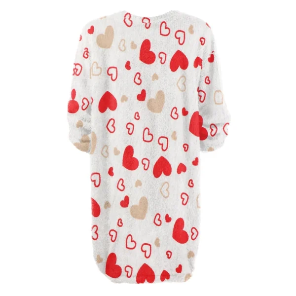 Women's Round Neck Casual Long Sleeve Valentine's Day Plush Gradient Plaid - Image 12