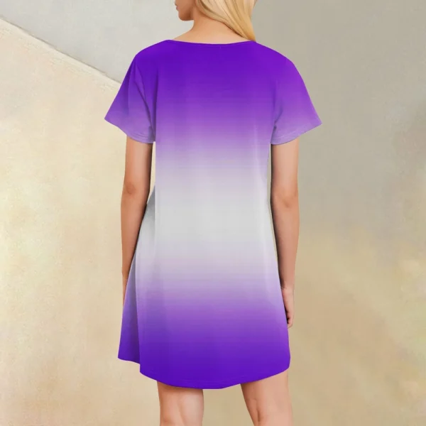 Womens Summer Dresses Short Sleeve Linen Casual T-Shirt Dresses Swing Beach - Image 11