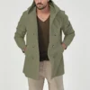 Men's trench coat long lapel hood casual trench coat - Image 12