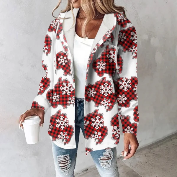 Women's Coat Casual And Fashionable Composite Thick And Warm Printed Hooded - Image 43
