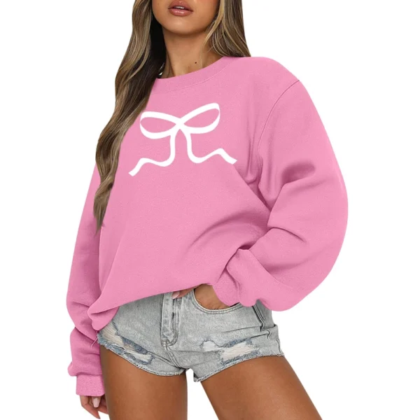 Women's Colorblock Sweatshirt Long Sleeve Round Neck Casual Comfortable Loose - Image 38