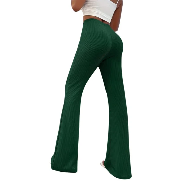 Womens Fashion Stripe Loose Solid Sweatpants Casual Trousers Bell Bottom Yoga - Image 11