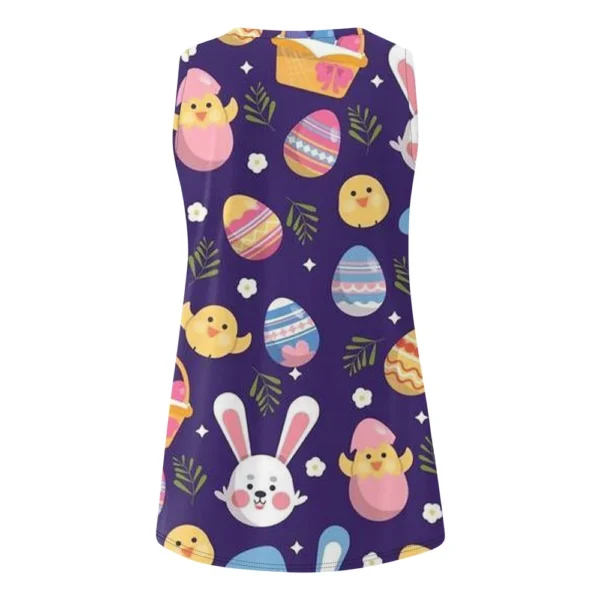Women's Sleeveless Easter Print Vest Blouse - Image 8