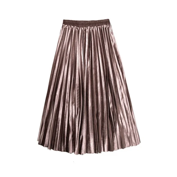 Women's Retro Literary Half Skirt Large Size Skirt Velvet A-line High Waist - Image 4