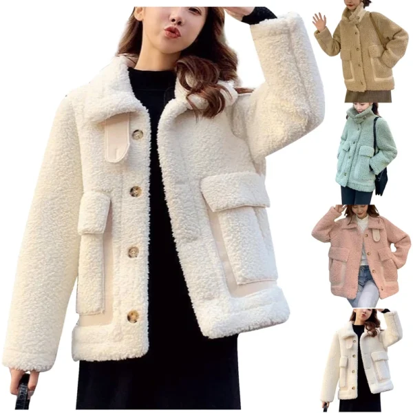 Women's Fall And Winter  Casual Solid Colour Standing Collar Button Hundred