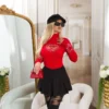 Knit top for women slim-fit high-neck hollowing out - Image 54