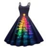Women's Fashion Christmas Printed Sexy Strapless Gothic Cocktail Dress Punk, - Image 14