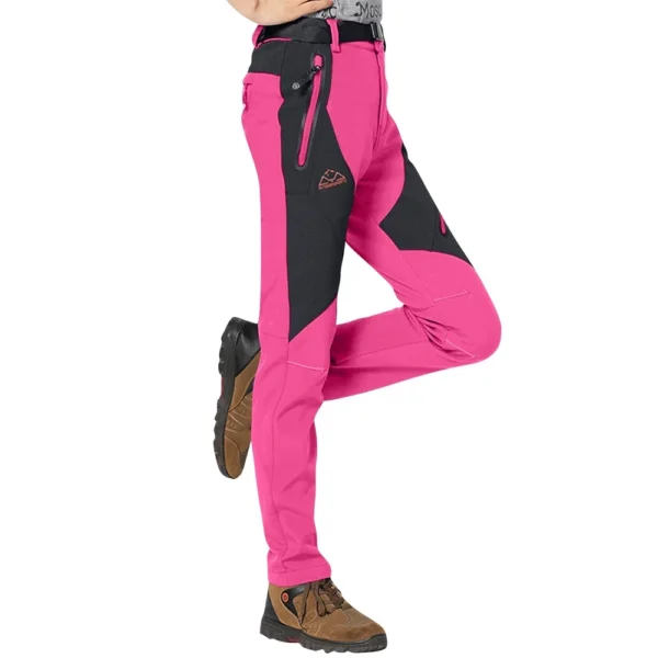 Womens Waterproof Breathable Rain Pants Plush Windbreak Ladies Trousers - Image 15