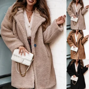 Women's Winter Fashionable Solid Color Single-Breasted Multi-Button