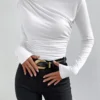 Women's Solid Color Slim Long Sleeve T-Shirt Women - Image 13