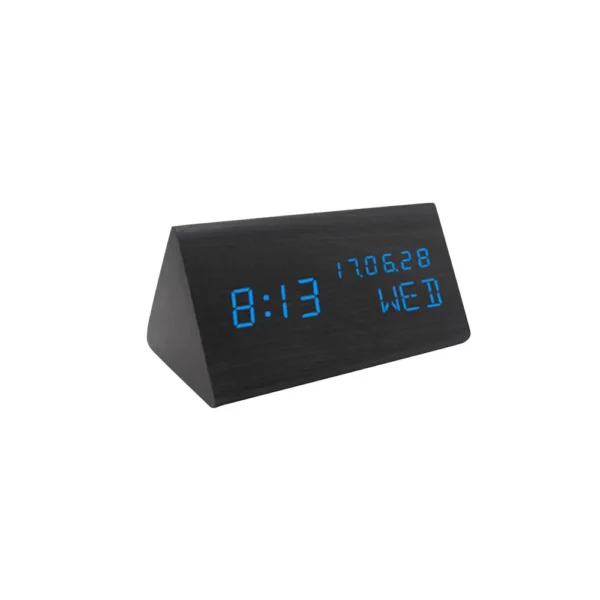 Digital Alarm Clock For Bedroom - Wooden Desk Clock With Date, Day Of The Week - Image 26