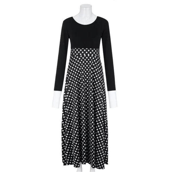 Womens Long Sleeve Floral Print Loose Wedding Holiday Party Splice Maxi Dresses - Image 6