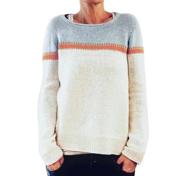 Women's Fashionable Casual Printed Round Neck Pullover Loose Long Sleeved - Image 23