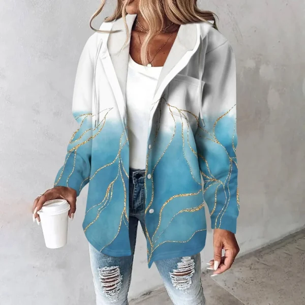 Women's Coat Casual And Fashionable Composite Thick And Warm Printed Hooded - Image 19
