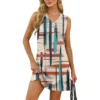 Women's V-neck Summer Casual Beach Vacation Women's Sleeveless Vintage Print - Image 25