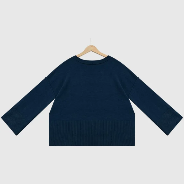 Women's Solid Color Round Neck Bell Sleeve Pullover Knitwear Fashion Short - Image 10
