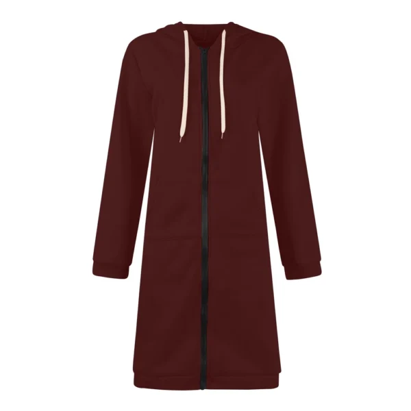 Women's Zip Up Hoodies Oversized Fleece Long Sleeve Sweatshirts Jacket Coat - Image 9