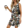 Women's V-neck Summer Casual Beach Vacation Women's Sleeveless Vintage Print - Image 47